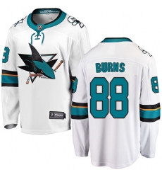 Youth San Jose Sharks #88 Brent Burns Fanatics Branded White Away Breakaway NHL Jersey