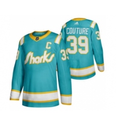 Men's San Jose Sharks #39 Logan Couture 2020 Throwback Authentic Player Hockey Jersey