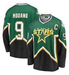 Men's Dallas Stars #9 Mike Modano Fanatics Branded Kelly Green-Black Premier Breakaway Retired Player Jersey