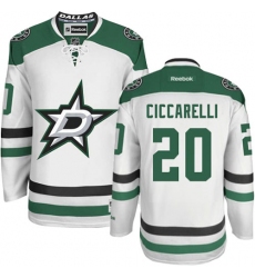 Men's Reebok Dallas Stars #20 Dino Ciccarelli Authentic White Away NHL Jersey