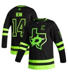 Men's Dallas Stars #14 Jamie Benn adidas Black 2020-21 Alternate Authentic Player Jersey