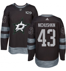 Men's Adidas Dallas Stars #43 Valeri Nichushkin Premier Black 1917-2017 100th Anniversary NHL Jersey