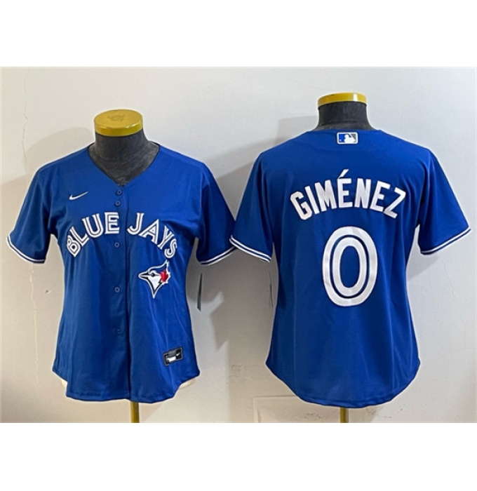 Women's Toronto Blue Jays #0 Andrés Giménez Blue Cool Base Stitched Baseball Jersey(Run Small)