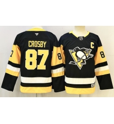Youth Pittsburgh Penguins #87 Sidney Crosby Black 2024-25 Alternate Wich C Stitched Hockey Jersey