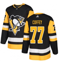 Youth Adidas Pittsburgh Penguins #77 Paul Coffey Authentic Black Home NHL Jersey