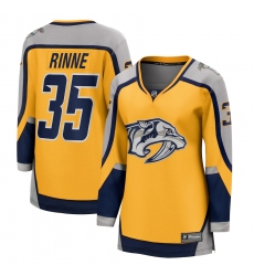 Women's Nashville Predators #35 Pekka Rinne Fanatics Branded Gold 2020-21 Special Edition Breakaway Player Jersey