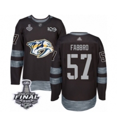 Men's Nashville Predators #57 Dante Fabbro Authentic Black 1917-2017 100th Anniversary 2017 Stanley Cup Final Hockey Jersey