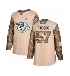 Men's Nashville Predators #57 Dante Fabbro Authentic Camo Veterans Day Practice Hockey Jersey