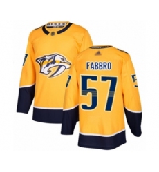 Men's Nashville Predators #57 Dante Fabbro Authentic Gold Home Hockey Jersey