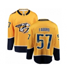 Men's Nashville Predators #57 Dante Fabbro Fanatics Branded Gold Home Breakaway Hockey Jersey