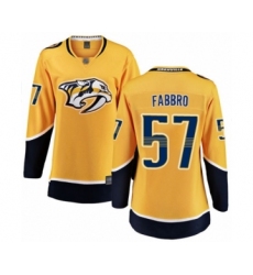 Women's Nashville Predators #57 Dante Fabbro Fanatics Branded Gold Home Breakaway Hockey Jersey