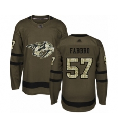 Youth Nashville Predators #57 Dante Fabbro Authentic Green Salute to Service Hockey Jersey