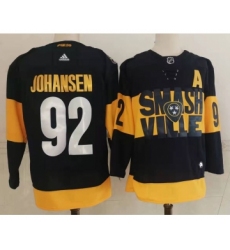 Men's Nashville Predators #92 Ryan Johansen Black 2022 Stadium Series adidas Stitched NHL Jersey