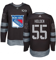 Men's Adidas New York Rangers #55 Nick Holden Authentic Black 1917-2017 100th Anniversary NHL Jersey