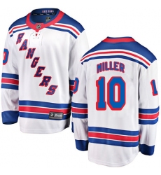 Men's New York Rangers #10 J.T. Miller Fanatics Branded White Away Breakaway NHL Jersey