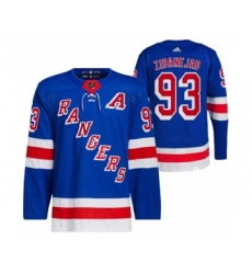 Men's New York Rangers #93 Mika Zibanejad Blue Stitched Jersey