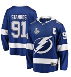 Men's Tampa Bay Lightning #91 Steven Stamkos Fanatics Branded Blue 2020 Stanley Cup Final Bound Home Player Breakaway Jersey