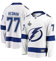 Men's Tampa Bay Lightning #77 Victor Hedman Fanatics Branded White 2020 Stanley Cup Final Bound Away Player Breakaway Jersey