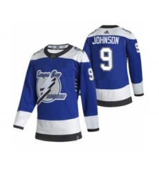 Men's Tampa Bay Lightning #9 Tyler Johnson Blue 2020-21 Reverse Retro Alternate Hockey Jersey