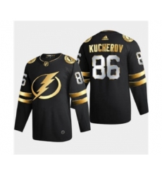 Men's Tampa Bay Lightning #86 Nikita Kucherov Black Golden Edition Limited Stitched Hockey Jersey