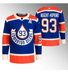 Men's Edmonton Oilers #93 Ryan Nugent-Hopkins 2023 Royal Heritage Classic Primegreen Stitched Jersey