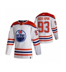 Men's Edmonton Oilers #93 Ryan Nugent-Hopkins White 2020-21 Reverse Retro Alternate Hockey Jersey