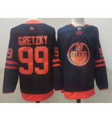 Men's Edmonton Oilers #99 Wayne Gretzky Navy Blue 50th Anniversary Adidas Stitched NHL Jersey