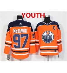 Youth Adidas Edmonton Oilers #97 Connor McDavid Orange Home Authentic Stitched NHL Jersey