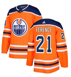 Men's Adidas Edmonton Oilers #21 Andrew Ference Premier Orange Home NHL Jersey