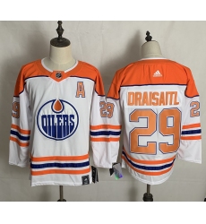 Men's Edmonton Oilers #29 Leon Draisaitl White Alternate Hockey Jersey