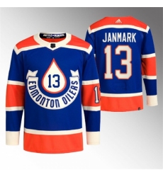 Men's Edmonton Oilers #13 Mattias Janmark 2023 Royal Heritage Classic Primegreen Stitched Jersey