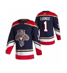 Men's Florida Panthers #1 Roberto Luongo Black 2020-21 Reverse Retro Alternate Hockey Jersey