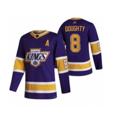 Men's Los Angeles Kings #8 Drew Doughty Black 2020-21 Reverse Retro Alternate Hockey Jersey