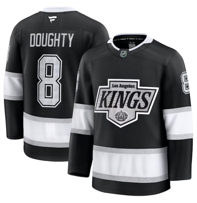 Men's Los Angeles Kings #8 Drew Doughty Black 2024-25 Home Stitched Hockey Jersey