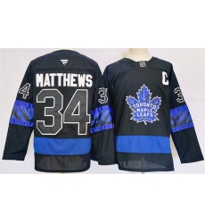 Men's Toronto Maple Leafs #34 Auston Matthews Black 2024-25 Stitched Jersey