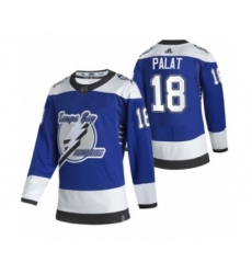 Men's Tampa Bay Lightning #18 Ondrej Palat Blue 2020-21 Reverse Retro Alternate Hockey Jersey