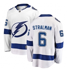 Youth Tampa Bay Lightning #6 Anton Stralman Fanatics Branded White Away Breakaway NHL Jersey