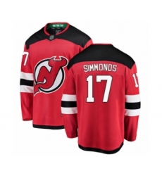 Men's New Jersey Devils #17 Wayne Simmonds Fanatics Branded Red Home Breakaway Hockey Jersey