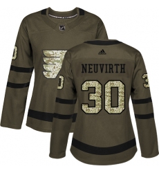 Women's Adidas Philadelphia Flyers #30 Michal Neuvirth Authentic Green Salute to Service NHL Jersey