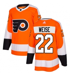 Men's Adidas Philadelphia Flyers #22 Dale Weise Premier Orange Home NHL Jersey