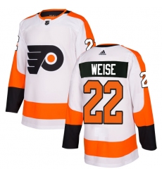 Youth Adidas Philadelphia Flyers #22 Dale Weise Authentic White Away NHL Jersey