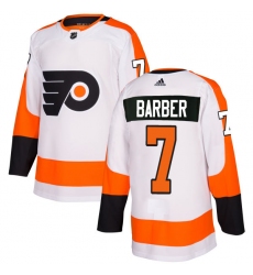 Youth Adidas Philadelphia Flyers #7 Bill Barber Authentic White Away NHL Jersey