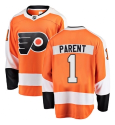 Men's Philadelphia Flyers #1 Bernie Parent Fanatics Branded Orange Home Breakaway NHL Jersey