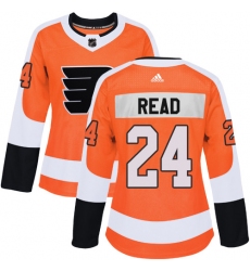 Women's Adidas Philadelphia Flyers #24 Matt Read Authentic Orange Home NHL Jersey