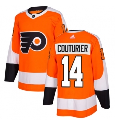 Men's Adidas Philadelphia Flyers #14 Sean Couturier Premier Orange Home NHL Jersey