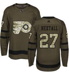 Men's Adidas Philadelphia Flyers #27 Ron Hextall Authentic Green Salute to Service NHL Jersey