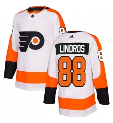 Men's Adidas Philadelphia Flyers #88 Eric Lindros Authentic White Away NHL Jersey