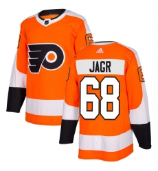 Men's Adidas Philadelphia Flyers #68 Jaromir Jagr Authentic Orange Home NHL Jersey