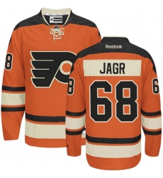 Women's Reebok Philadelphia Flyers #68 Jaromir Jagr Authentic Orange New Third NHL Jersey