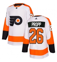 Men's Adidas Philadelphia Flyers #26 Brian Propp Authentic White Away NHL Jersey